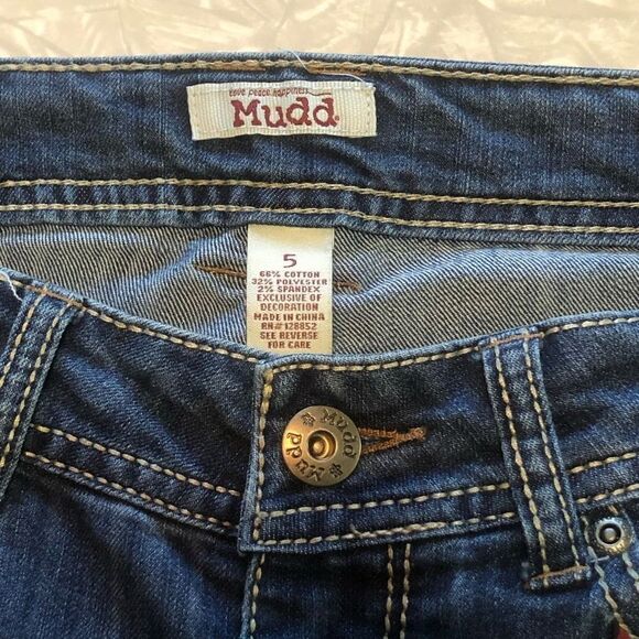 mudd tribal embroidered straight leg fit distressed holes size 5 L30” - Picture 6 of 10